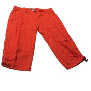 Purple & Maze size 12 orange cropped cargo pants drawstring oversized NWOT